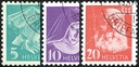1935-1943, Krankenpflegerinnen und Bildnis Henri Dunants, Kreidepapier, glattes Papier