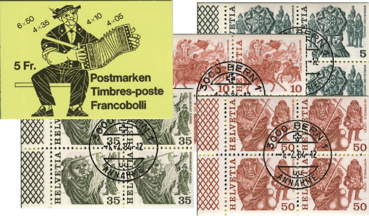 1984, Volksbräuche, gelb, Ersttagstempel