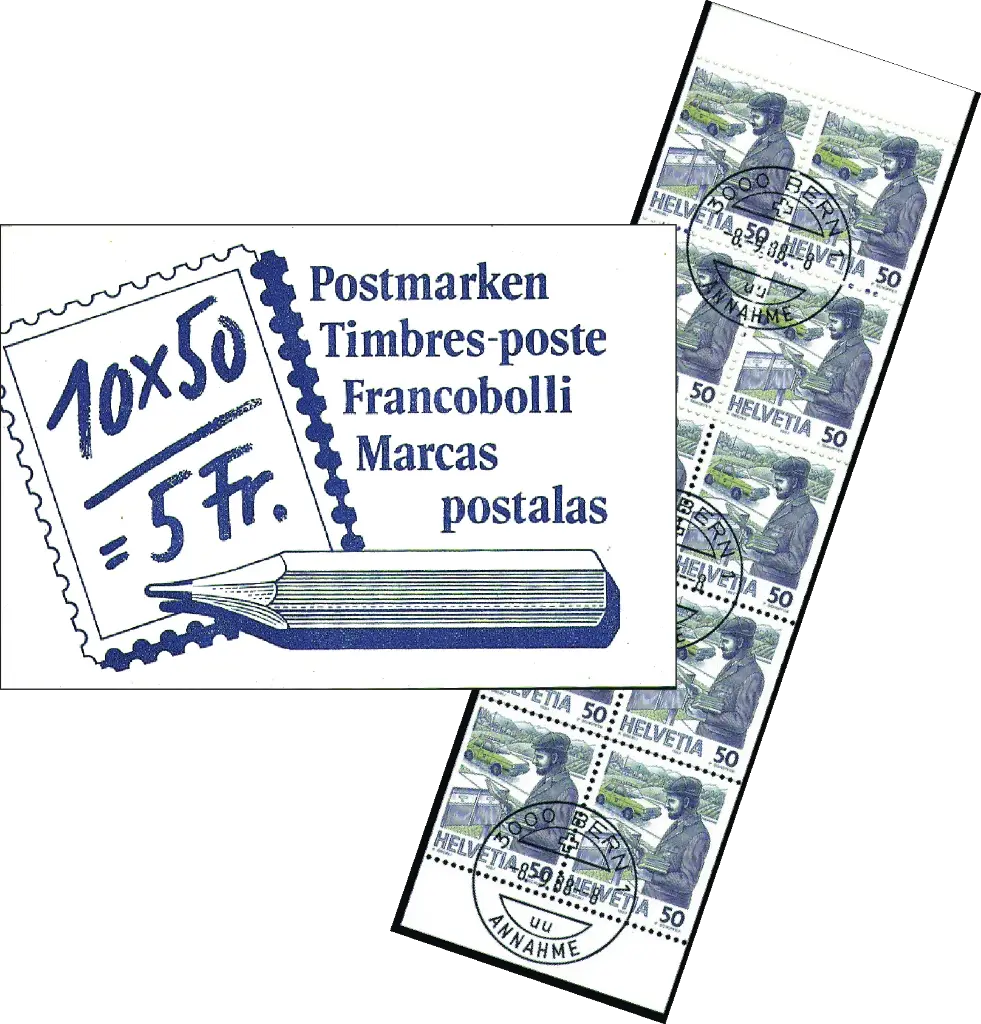 1988, Postbeförderung, violett-weiss