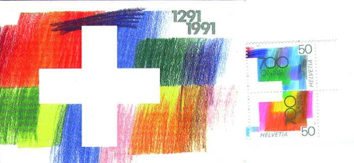 1991, 700 Jahre Eidgenossenschaft, mehrfarbig