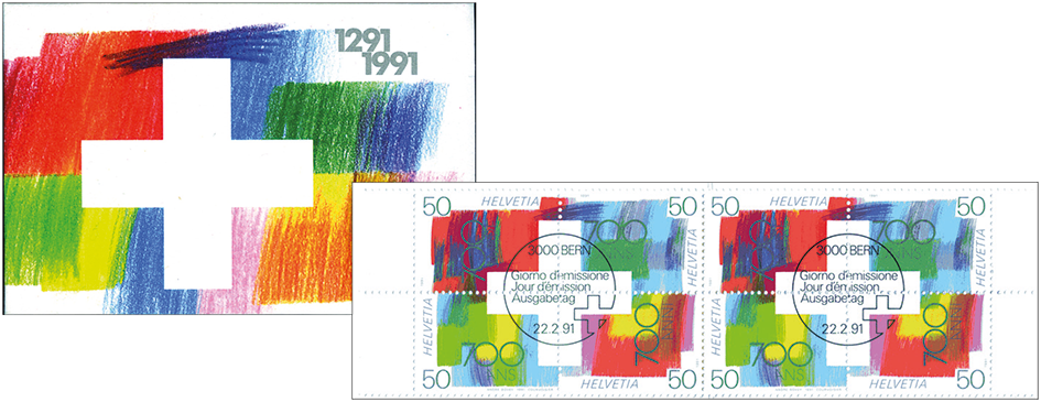 1991, 700 Jahre Eidgenossenschaft, mehrfarbig