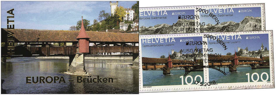 2018, Europa - Brücken, 2 Markenhefte