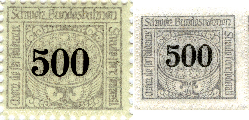 1919, Dünne schwarze Wertziffern-Zähnung: sägeartig darüber Linienzähnung 11 1-2