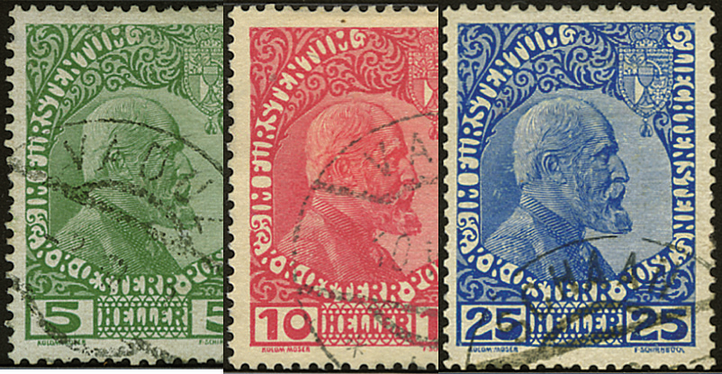 1912, Fürst Johann II., mit Umschrift und Wappen