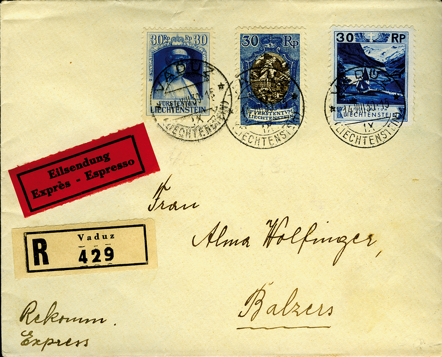 1921-1930, 30 Rp.-3 mal gleiche Wertstufe