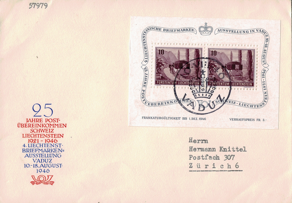 1946, 4. Liechtensteinische Briefmarkenausstellung