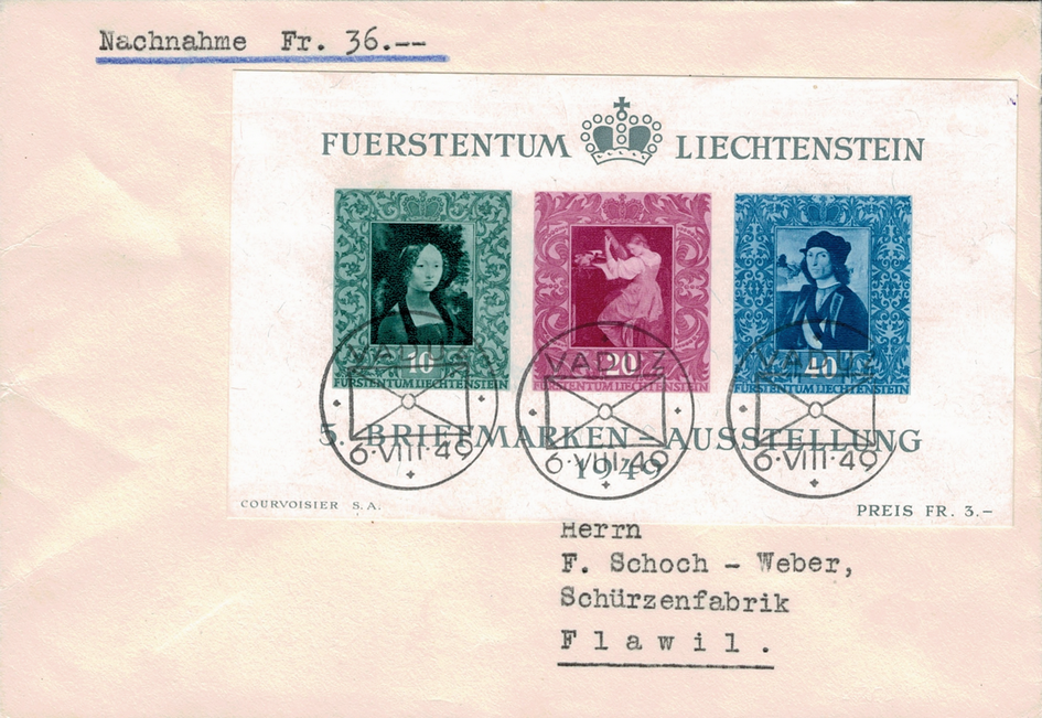 1949, 5. Liechteinische Briefmarkenausstellung