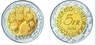 2000, 5 Fr. Gedenkmünze "Basler Fasnacht"