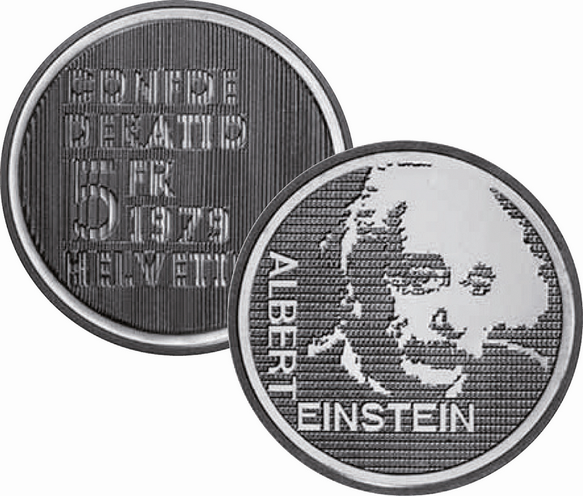 1979, 5 Fr. Gedenkmünzen &quot;Albert Einstein, Porträt&quot;