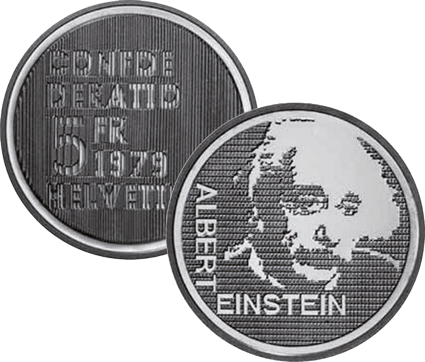 1979, 5 Fr. Gedenkmünzen "Albert Einstein, Porträt"