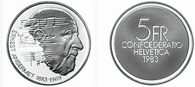 1983, 5 Fr. Gedenkmünzen "Ernest Ansermet"