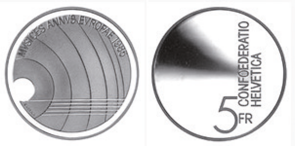 1985, 5 Fr. Gedenkmünzen "Europäisches Jahr der Musik"