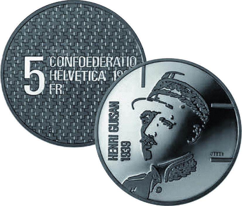 1989, 5 Fr. Gedenkmünzen "50. Jahrestag der Mobilmachung"