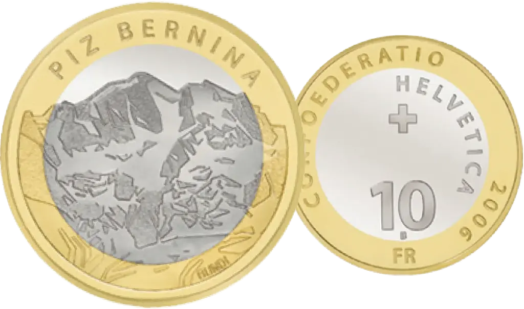 2006, 10 Fr. Gedenkmünzen "Piz Bernina"