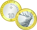 2009, 10 Fr. Gedenkmünzen "Rothirsch"