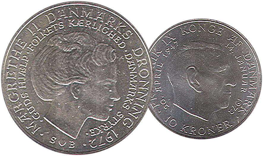 2010, Silbermünzen-Serie "Könige Europas" - Dänemark, Margarethe II, seit 1972
