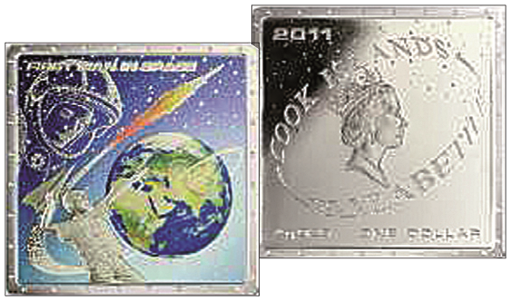 2011, Cook Islands, Erster Mensch im Weltallt, Juri Gagarin
