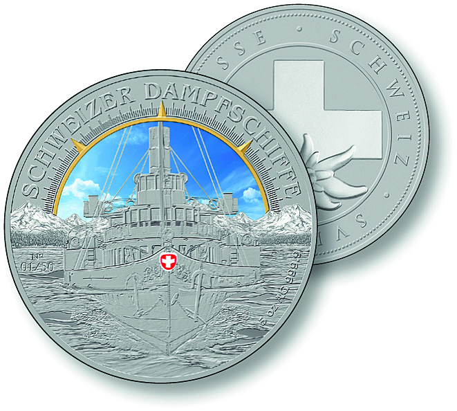 2019, 5 Unzen Gedenkprägung "Dampfschiffe"