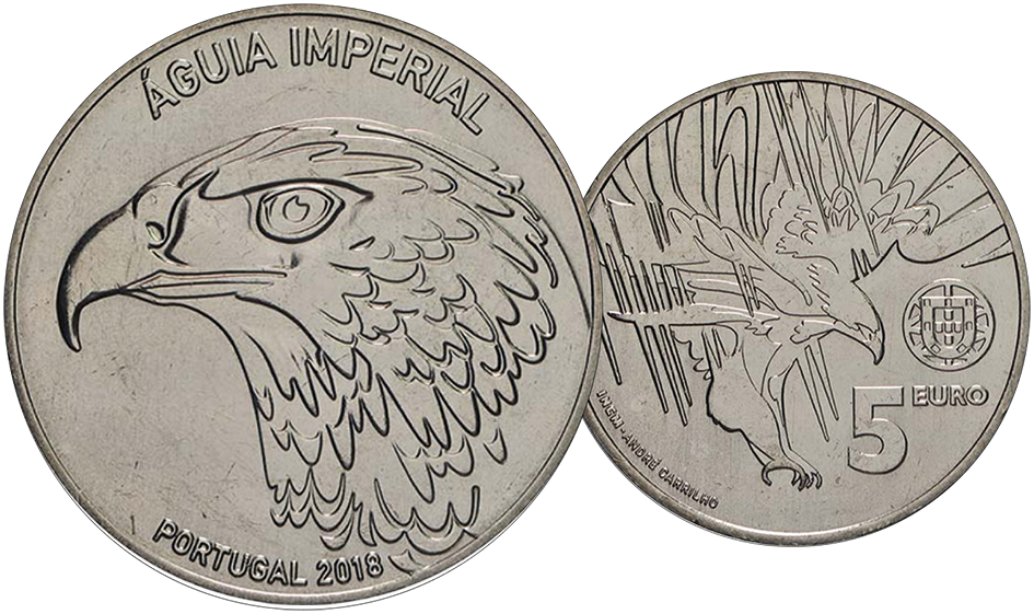 2018, 5 Euro &quot;Spanischer Kaiseradler - Bedrohte Tierart&quot;, Portugal