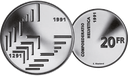 1991, 20 Fr. Gedenkmünze "700 Jahre Schweizerische Eidgenossenschaft"