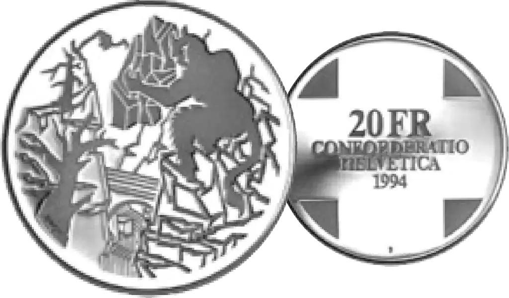 1994, 20 Fr. Gedenkmünze "Teufelsbrücke"