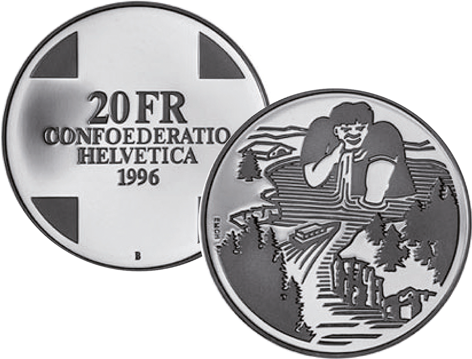 1996, 20 Fr. Gedenkmünze "Riese Gargantua"