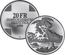 1996, 20 Fr. Gedenkmünze "Drache von Breno"