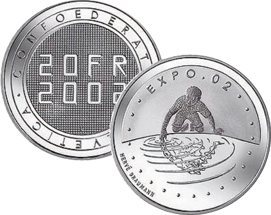 2002, 20 Fr. Gedenkmünze "Expo.02"