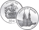 2002, 20 Fr. Gedenkmünze &quot;Kloster St.Gallen&quot;
