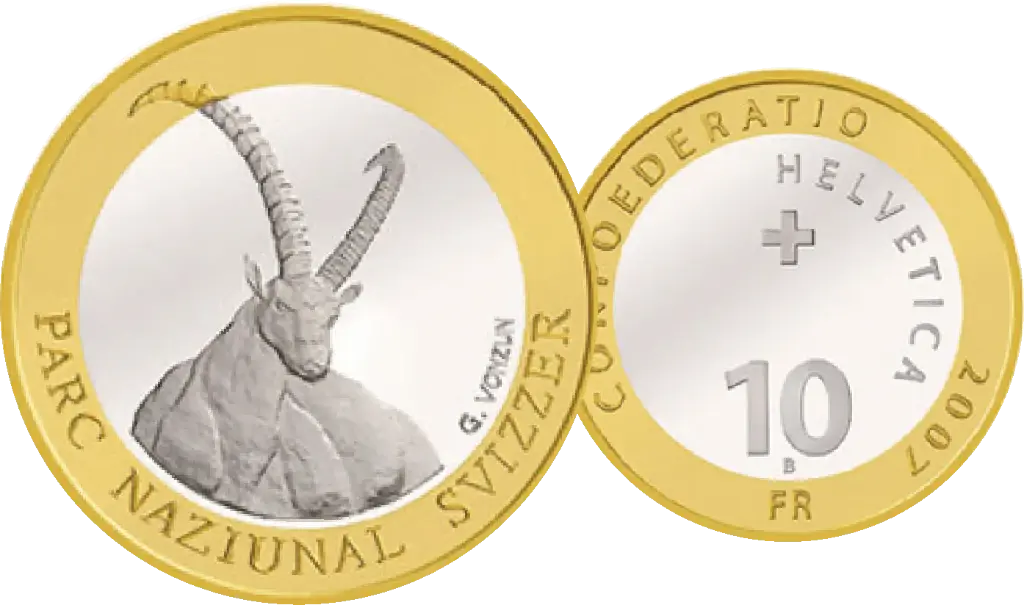 2007, 10 Fr. Gedenkmünze "Steinbock"