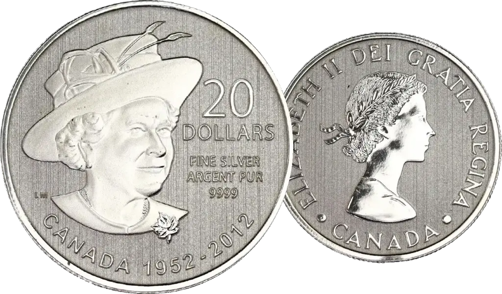 20 Dollar Silber-Sondermünze "60-jähriges Thronjubiläum Queen Elizabeth II."