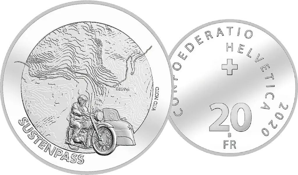 2020, 20 Fr. Gedenkmünze "Sustenpass"