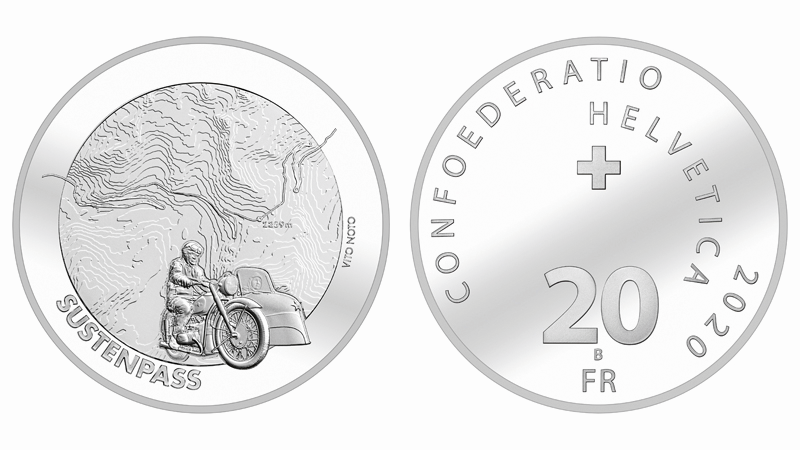 2020, 20 Fr. Gedenkmünze "Sustenpass"