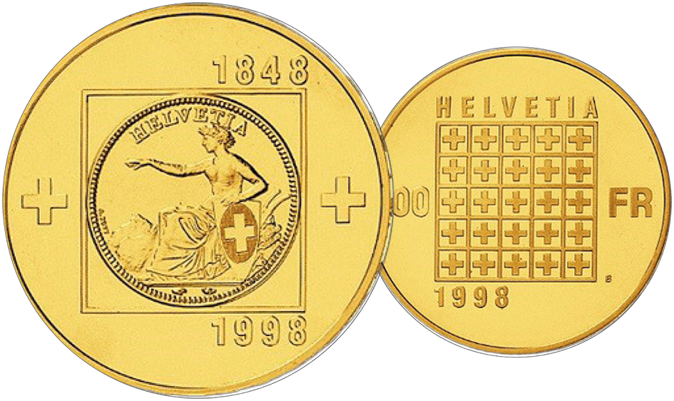 100 CHF "150 Jahre Schweiz. Bundesstaat"
