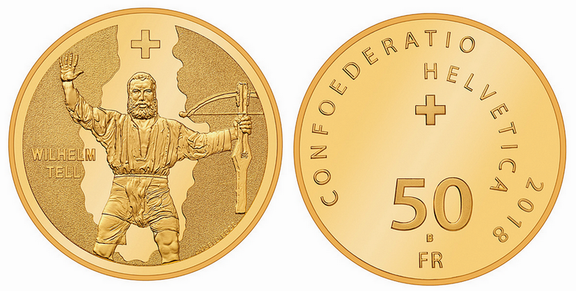 2018, 50 Fr. Gedenkmünze "Wilhelm Tell"
