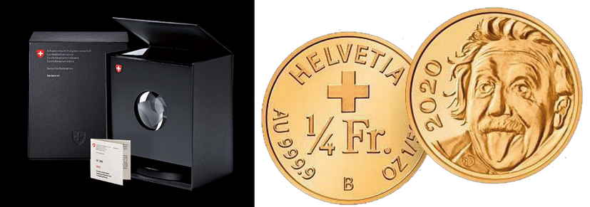 2020, Die Kleinste Goldmünze der Welt "Einstein"