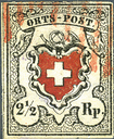 2 1-2 Rp. schwarz-rot, Type 2