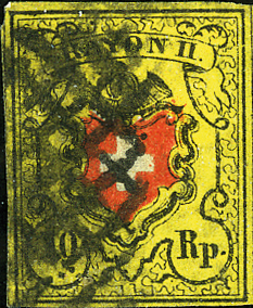 10 Rp. schwarz-rot-gelb, Type 14, Stein A3 (LU)