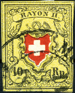 10 Rp. schwarz-rot-gelb, Type 18, Stein E (RO)