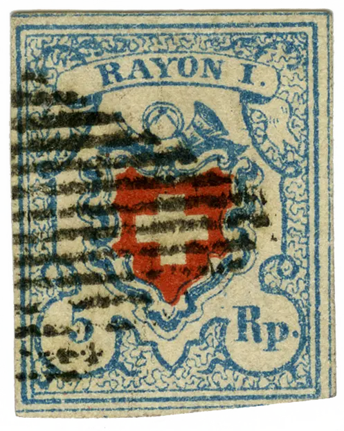 5 Rp. hellblau-rot, Type 16, unbekannter Stein (RU)