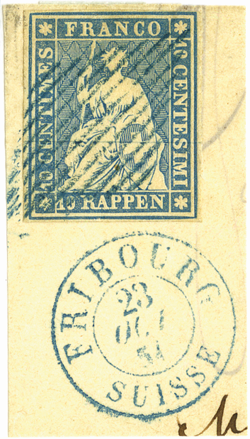 10 Rp. preussischblau, Münchner Druck, 3. Druckperiode