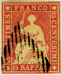 15 Rp. rotkarmin, Münchner Druck, 3. Druckperiode