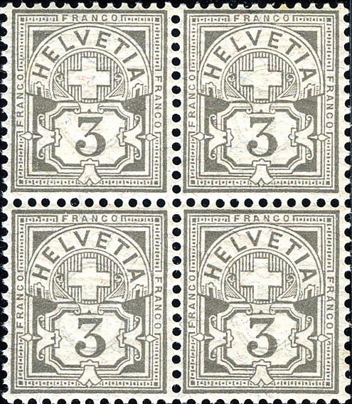 3 Rp. reingrau statt grau