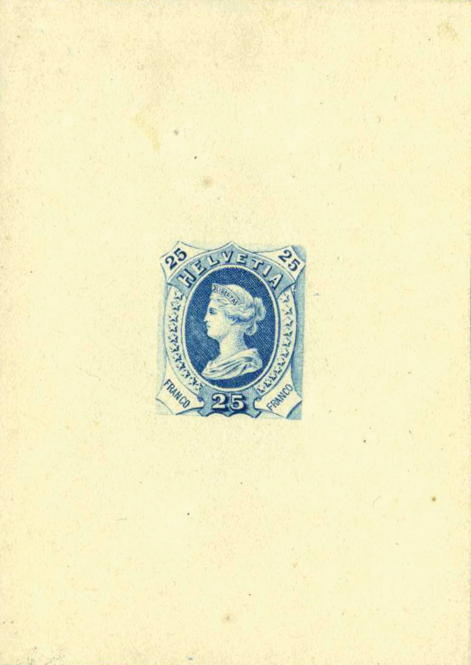 1880, Libertas Einzelabzug 25 Rp. hellblau der erstenType