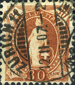30 Rp. braun, "HELVETTA"