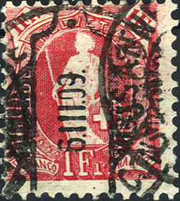 1 Fr. karmin, seltene Zähnung