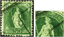 50 Rp. grün, "Stärkere Retouche im ganzen Oval"