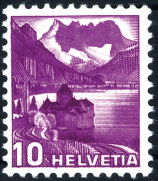 10 Rp. Chillon, "Doppelprägung des ganzen Markenbildes"