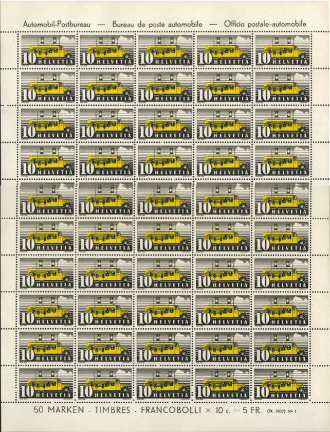 10 Rp. schwarz-gelb, div. Abarten