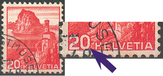 20 Rp. San Salvatore, "Doppelprägung"